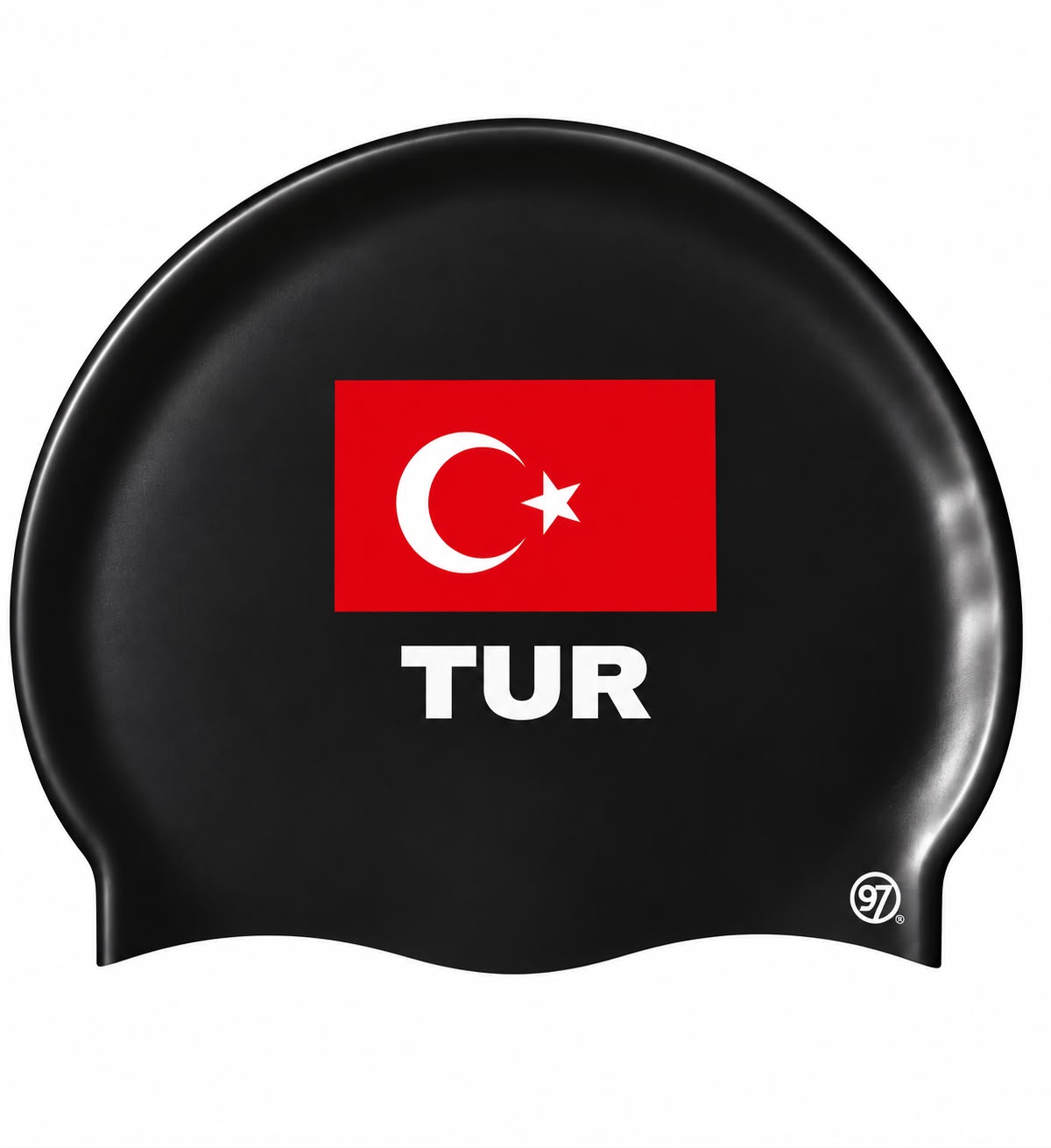 Yüzme Bonesi (Türk Bayrağı Siyah Yarış Bonesi)