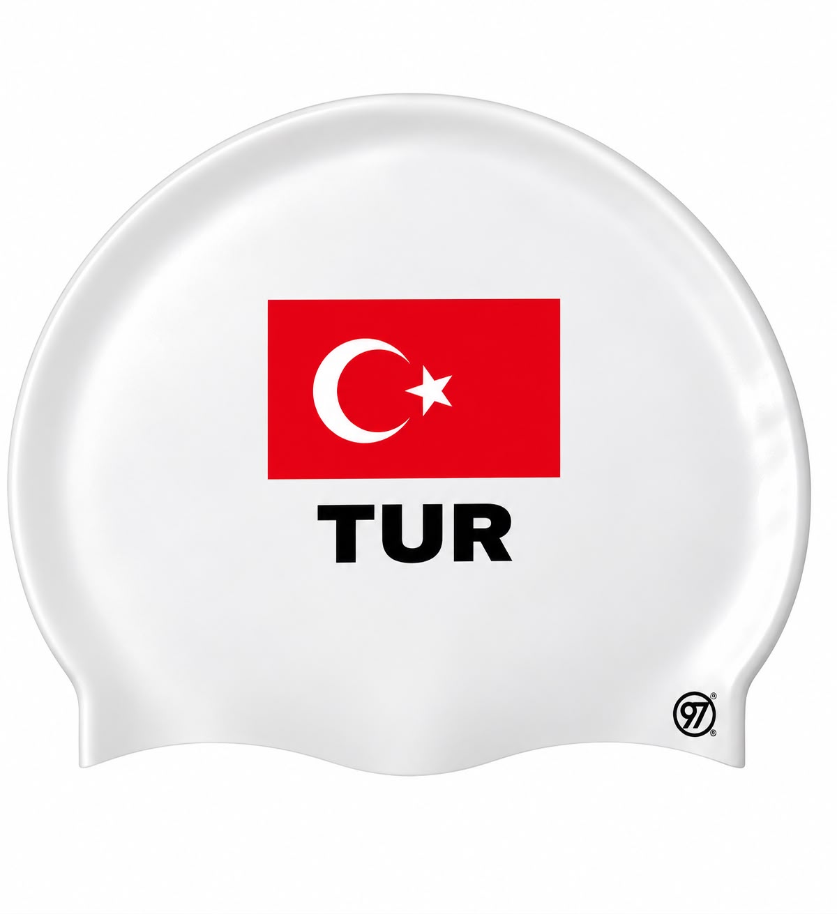 Yüzme Bonesi (Türk Bayrağı Beyaz Yarış Bonesi)